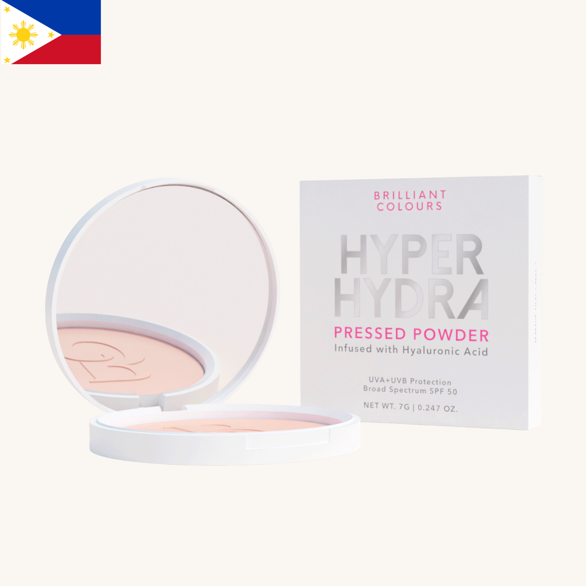 Brilliant Colours - Hyper Hydra Pressed Powder Warm SPF50 (7g)