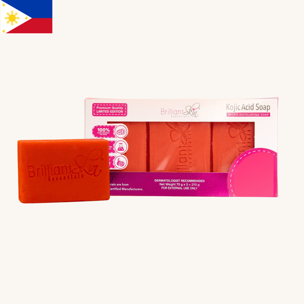 Brilliant Skin - Kojic Acid Soap (3 x 70g)