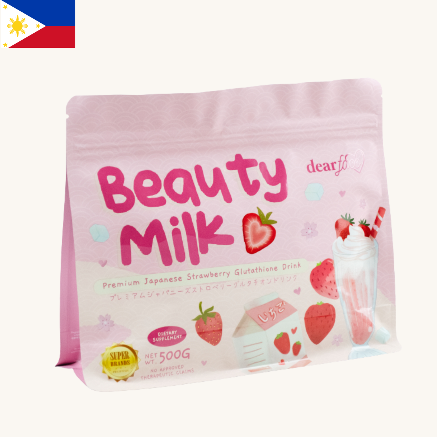 Dear Face - Beauty Milk Strawberry (500g)