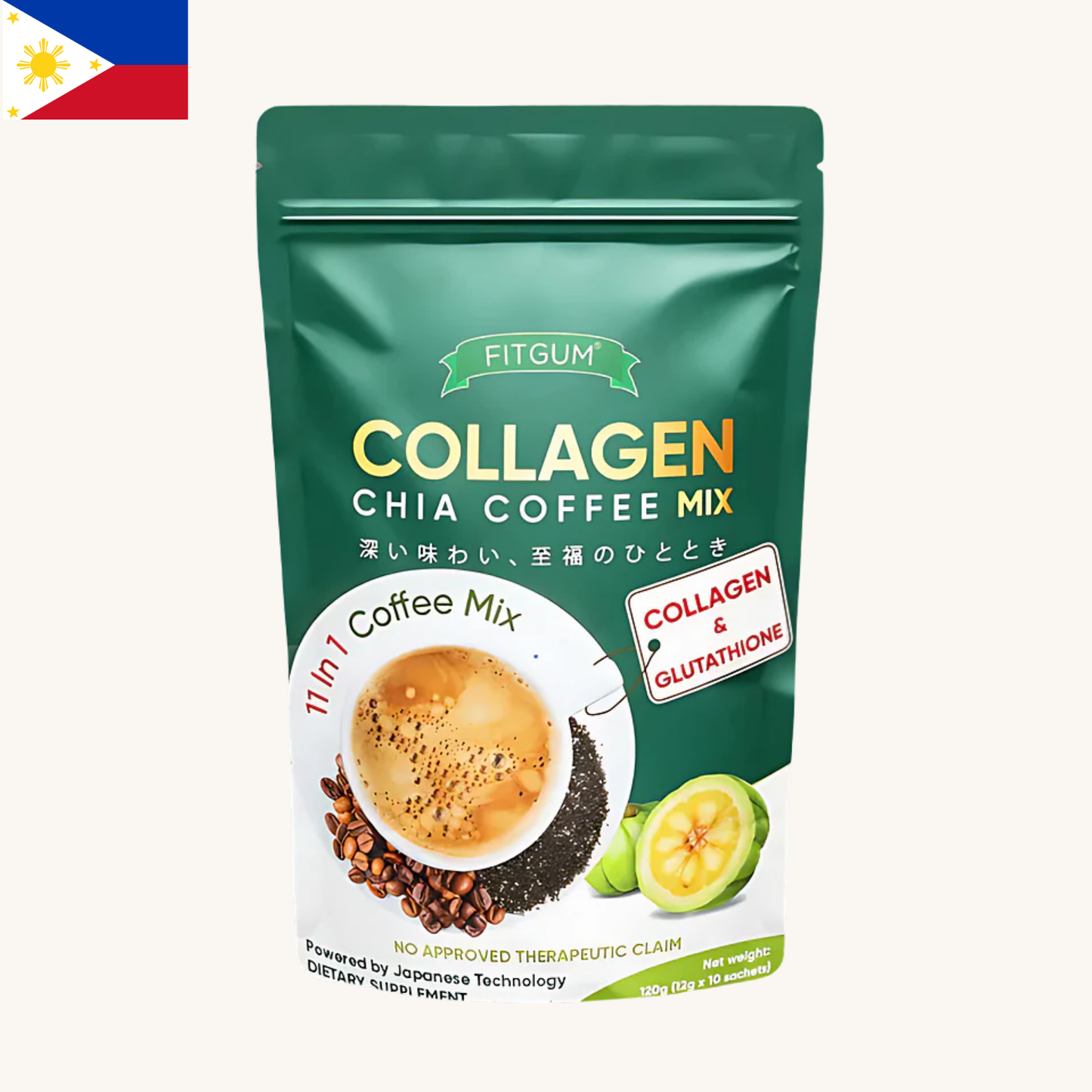 Fitgum - Collagen Chia Coffee Mix (10 x 12g)