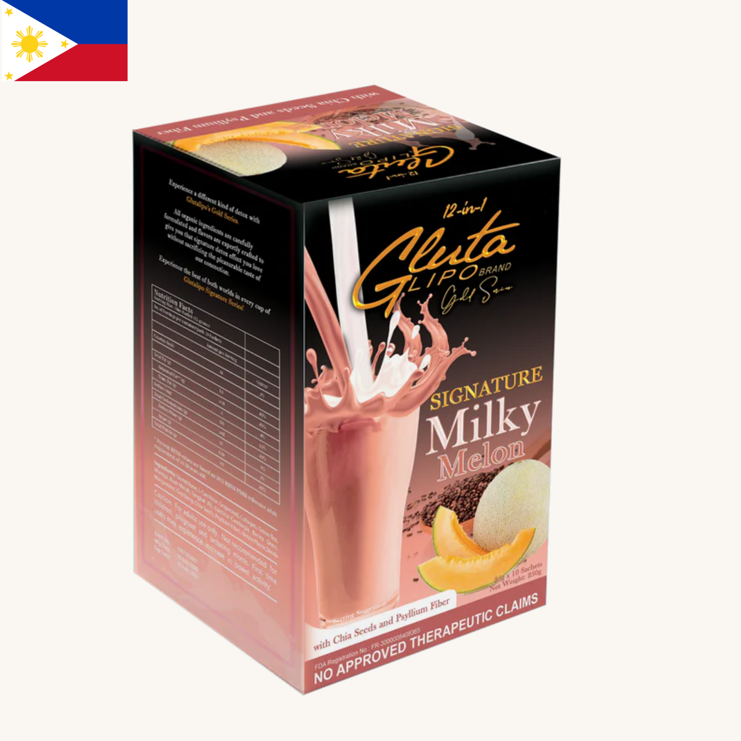 Gluta Lipo - Gold Series Milky Melon(10 x 25g)