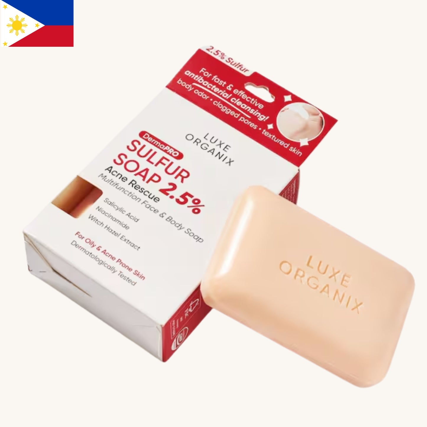 Luxe Organix - Dermapro Sulfur Soap 2.5% Acne Rescue (80g)