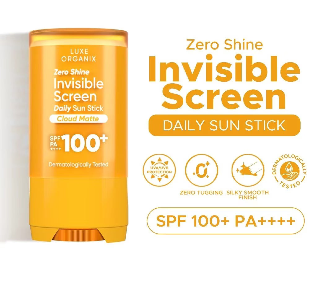 Luxe Organix - Zero Shine Invisible Screen Daily Sun Stick SPF100 (17g)