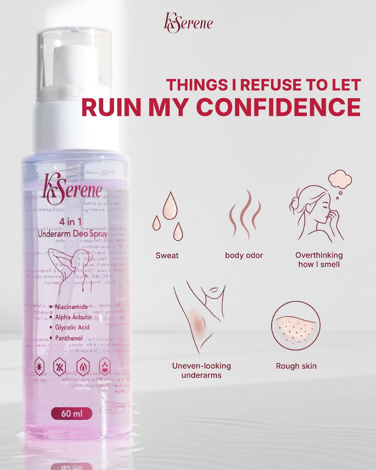 KSerene - 4in1 Underarm Deo Spray (60ml)