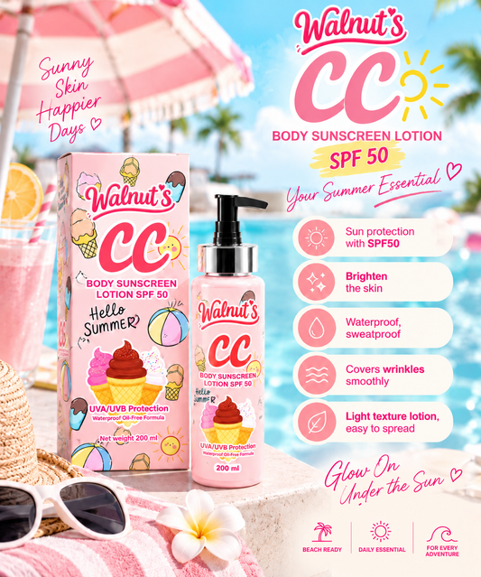 Walnut’s CC - Waterproof Brightening Body Lotion SPF50 Pink (200ml)