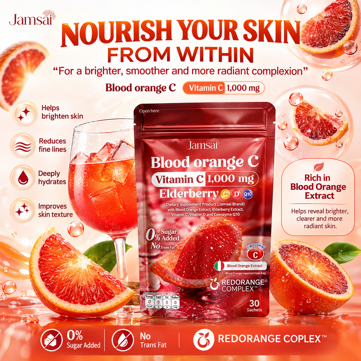 Jamsai - Blood Orange C Powder Drink (30x10g)