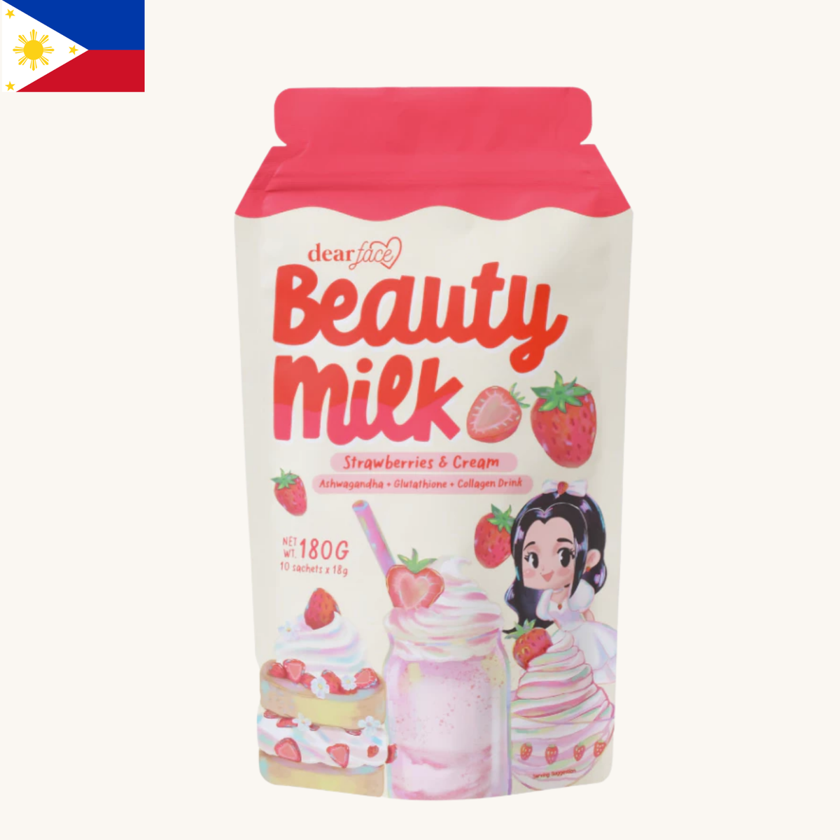 Dear Face - Beauty Milk Strawberries & Cream (180g)