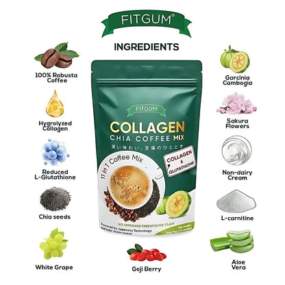 Fitgum - Collagen Chia Coffee Mix (10 x 12g)