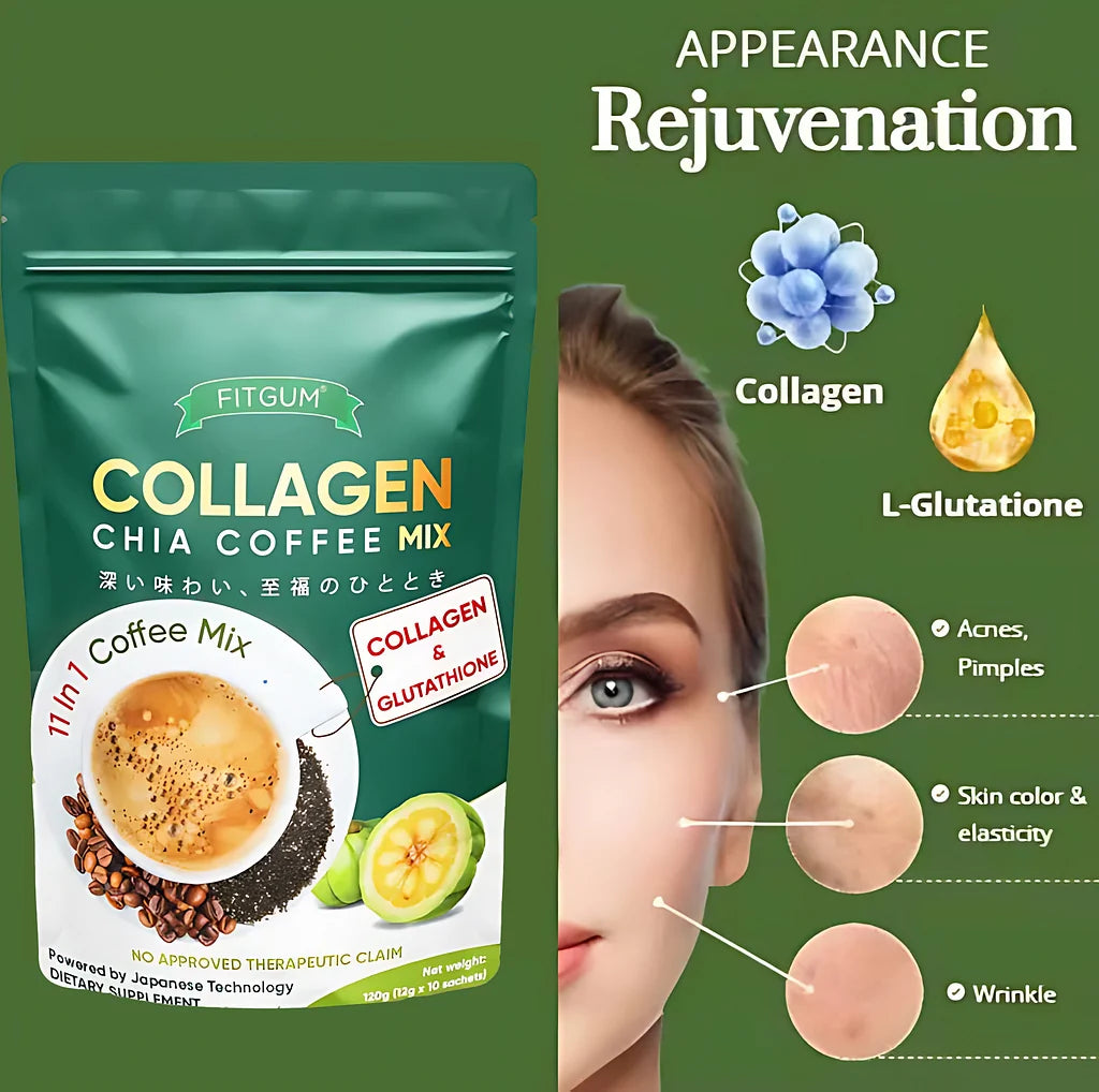 Fitgum - Collagen Chia Coffee Mix (10 x 12g)