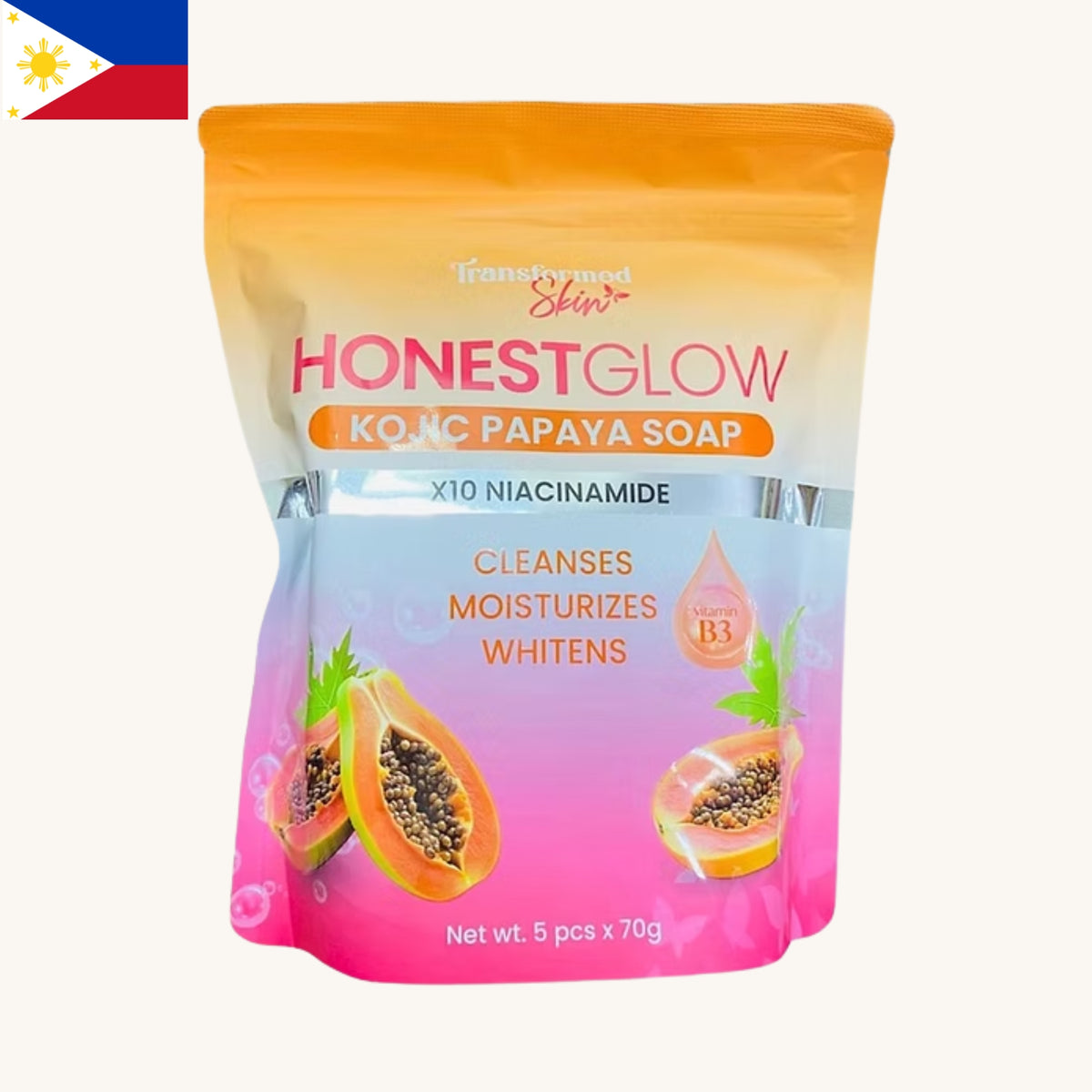 Honest Glow - Kojic Papaya Soap (5x70g)