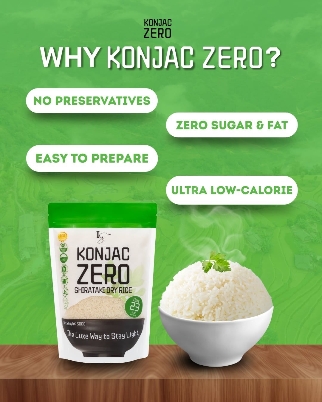 Luxe Slim - Konjac Zero Shirataki Dry Rice (1 Kilo)