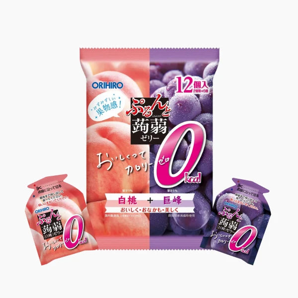 Orihiro - 0%kcal Konjac Jelly Peach & Grape (12pcs)