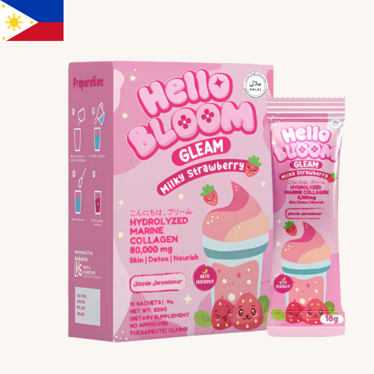 LKS Beauty - Hello Bloom Gleam Milky Strawberry (10 x 18g) 220g