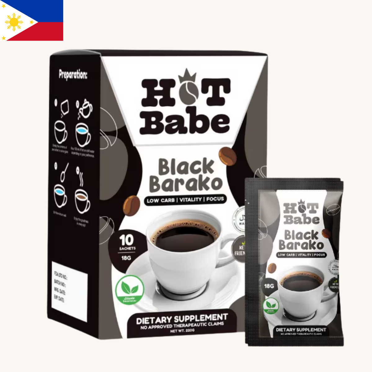 LKS Beauty  - Hot Babe Black Barako (10 x 18g) 180g
