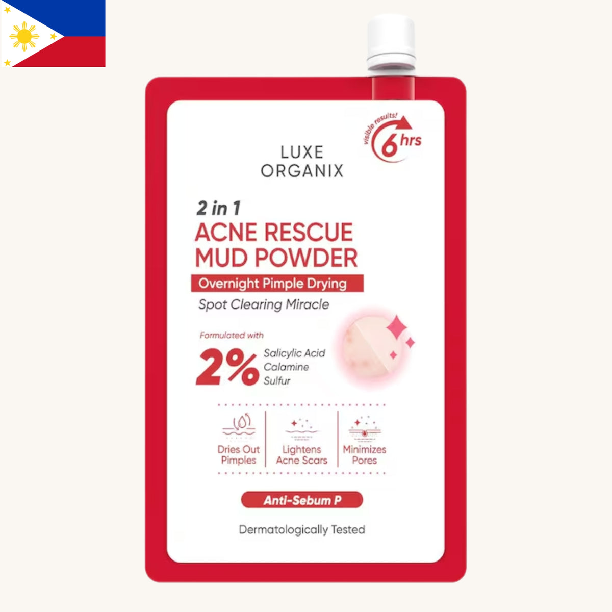 Luxe Organix - 2 in 1 Acne Rescue Mud Powder Overnight Pimple Drying (9g)