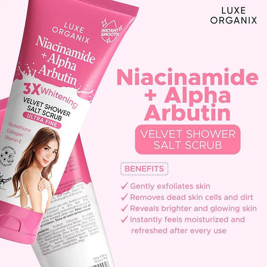 Luxe Organix - Niacinamide + Alpha Arbutin Velvet Salt Scrub (320g)