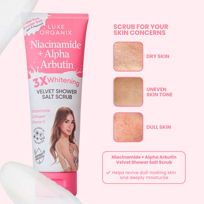 Luxe Organix - Niacinamide + Alpha Arbutin Velvet Salt Scrub (320g)