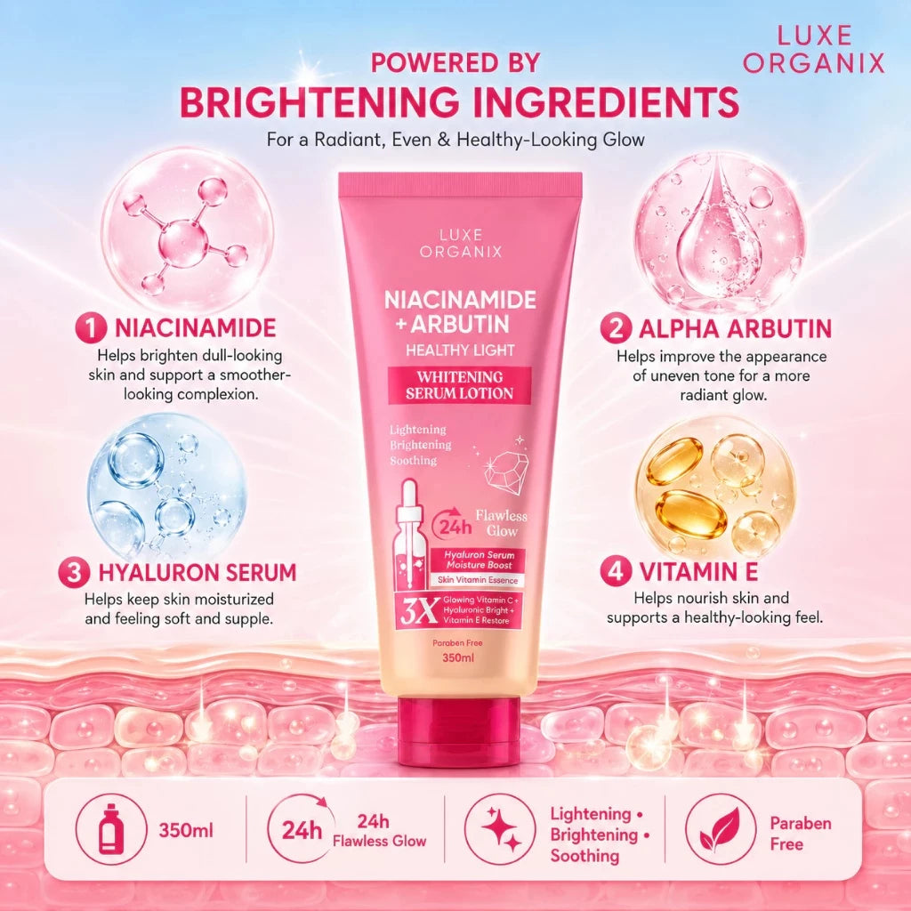 Luxe Organix - Niacinamide + Alpha Arbutin Whitening Serum Lotion (350ml)