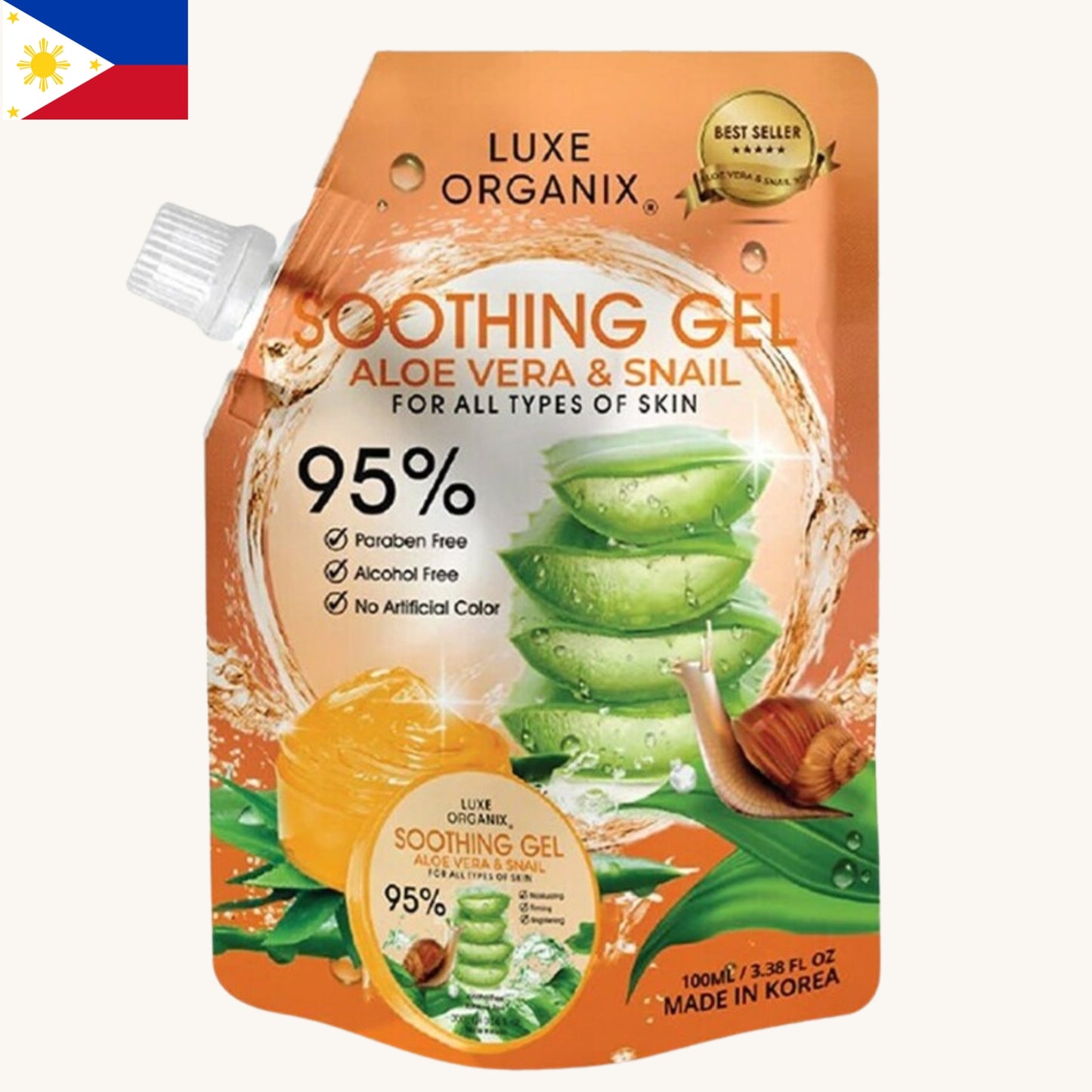 Luxe Organix - Snail & Aloe Soothing Gel 95% (100ml )