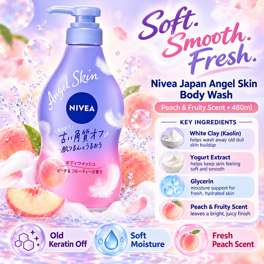 Nivea Japan - Angel Skin Body Wash Peach & Fruity Scent (480ml)