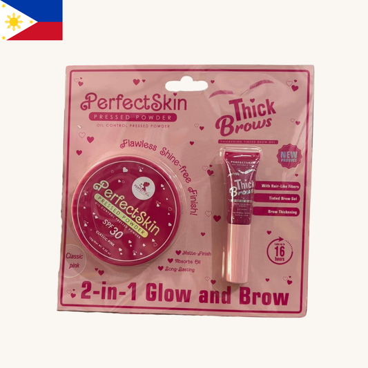 Perfect Skin - Pressed Powder Classic Pink + Thick Brows (Classic Pink)