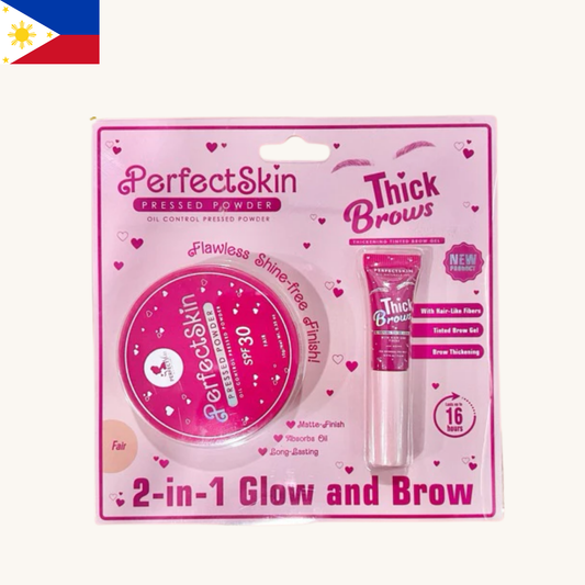 Perfect Skin - Pressed Powder Classic Pink + Thick Brows (Fair)