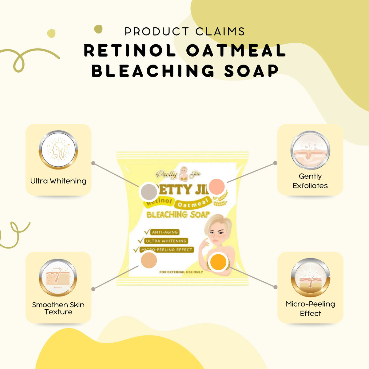 Pretty Jin - Retinol Oatmeal Bleaching Soap (70g)