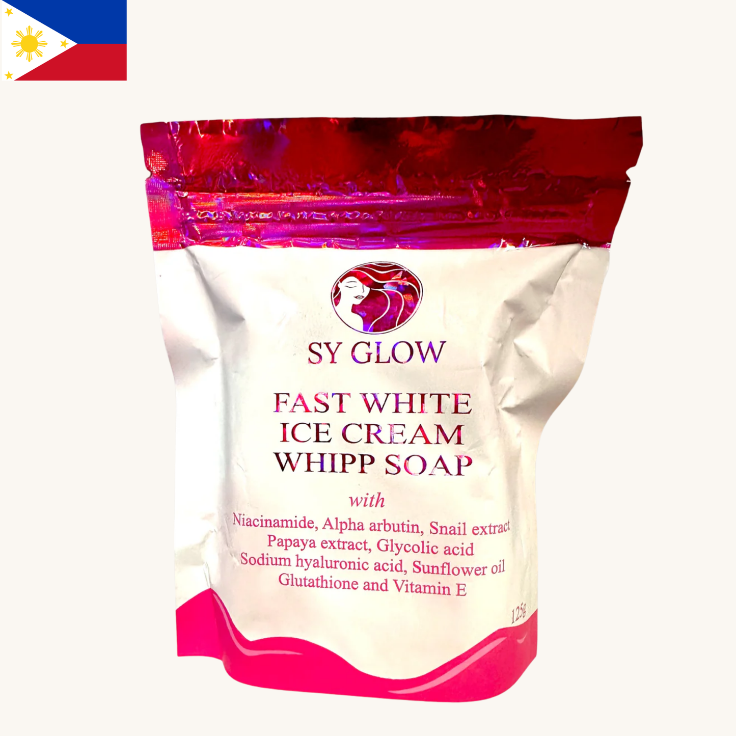 SY Glow - Fast White Ice Cream Whipped Soap (125g)