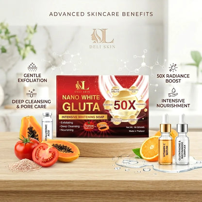 Deli Skin - Nano White Gluta Intensive Whitening Soap (90g)