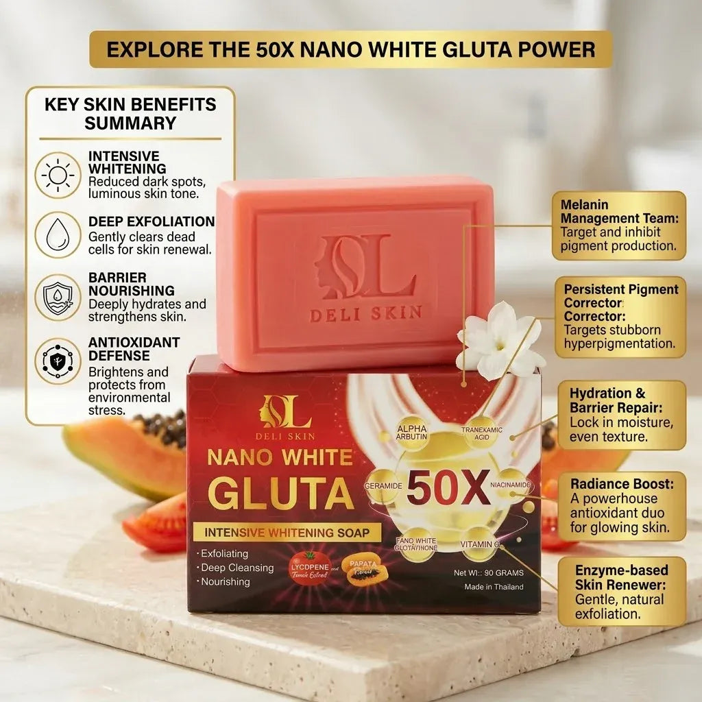 Deli Skin - Nano White Gluta Intensive Whitening Soap (90g)