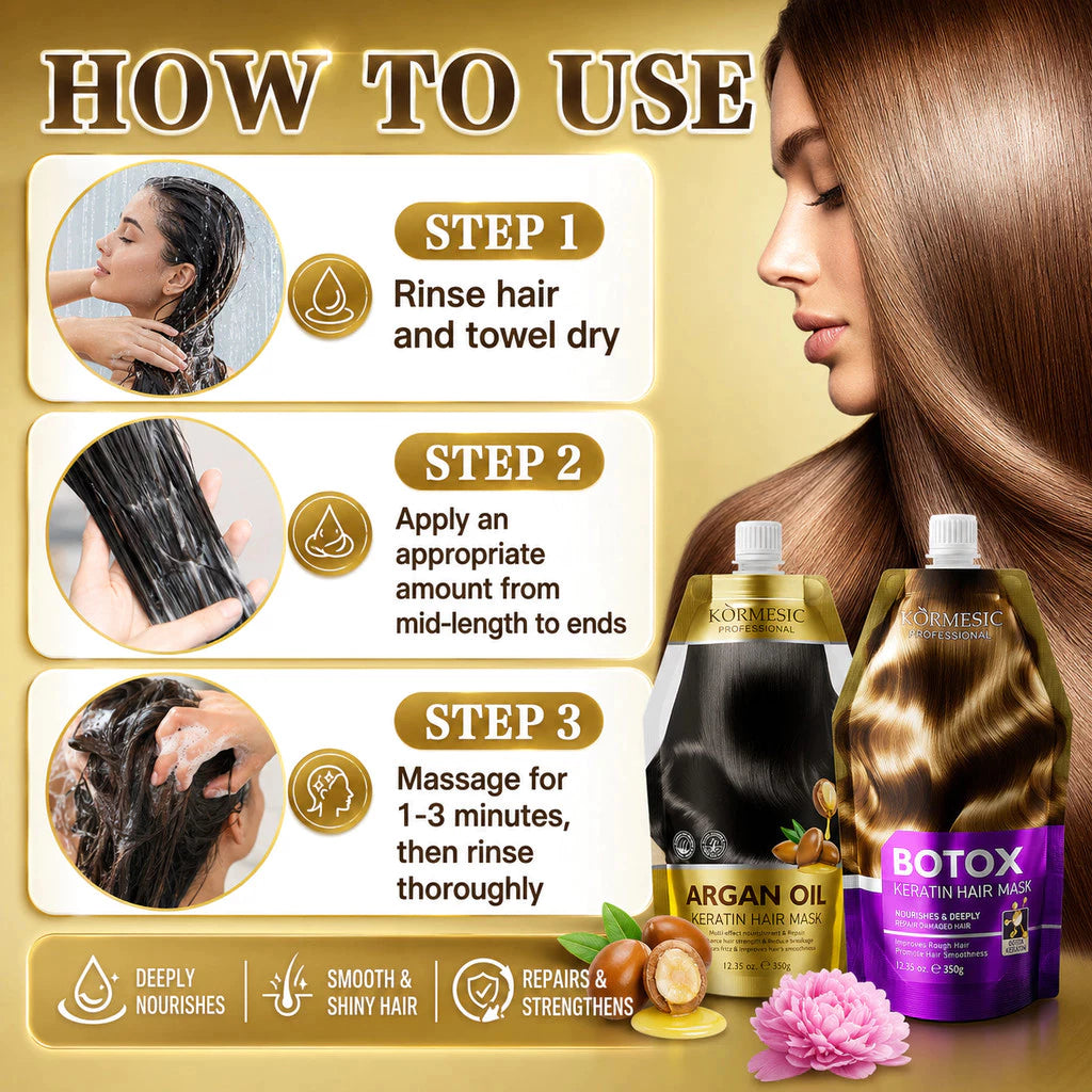Kormesic - Argan Oil &  Botox Keratin Hair Mask Set (2x350g)