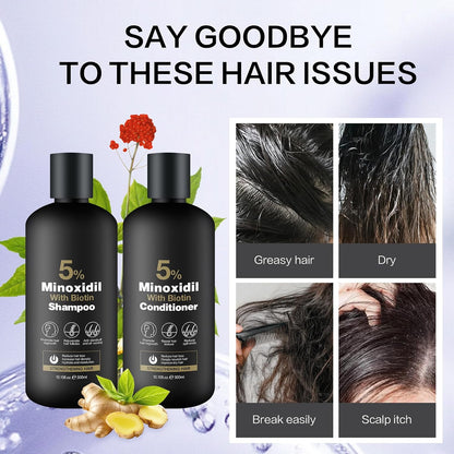 Kormesic - 5% Minoxidil Biotin Shampoo & Conditioner Set