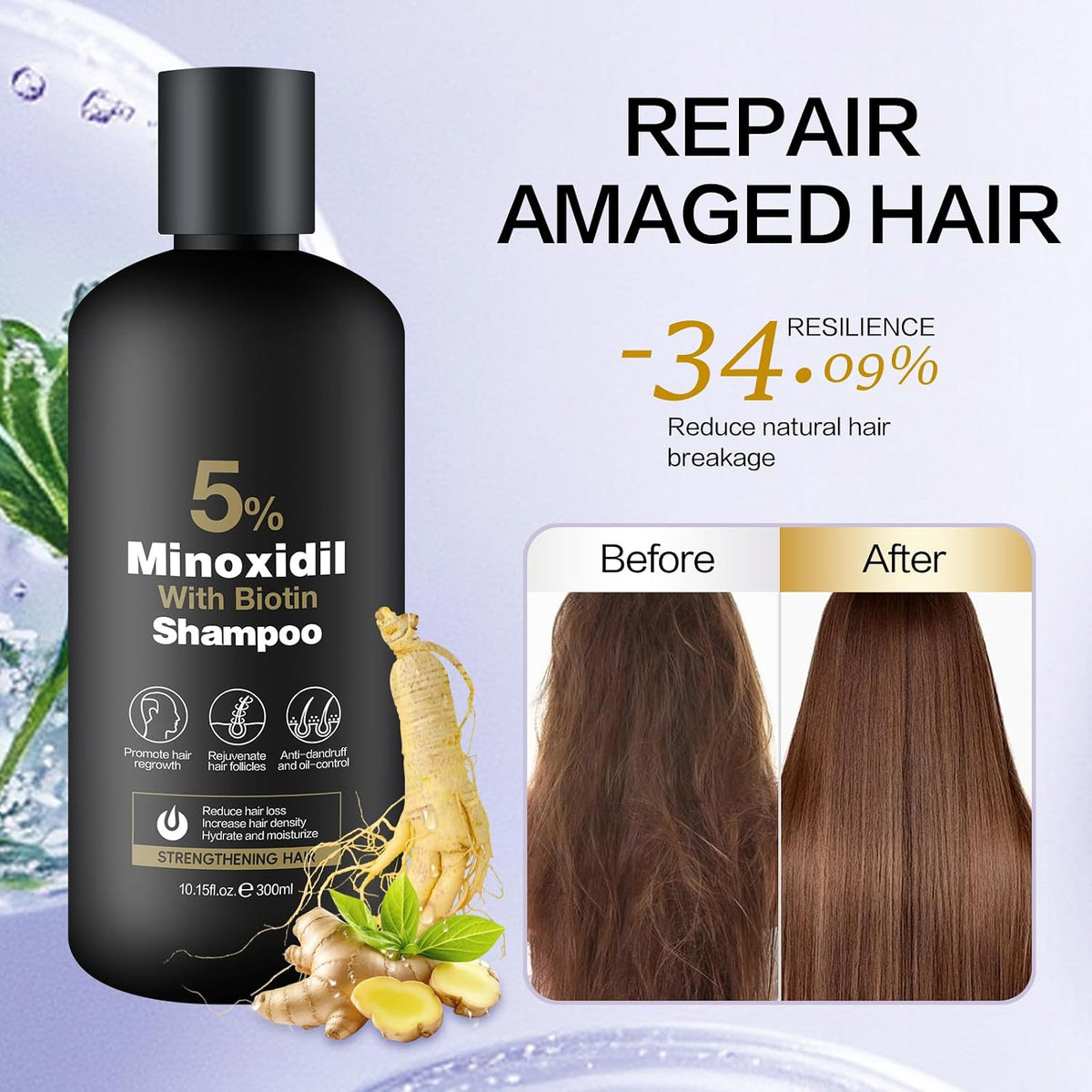 Kormesic - 5% Minoxidil Biotin Shampoo & Conditioner Set