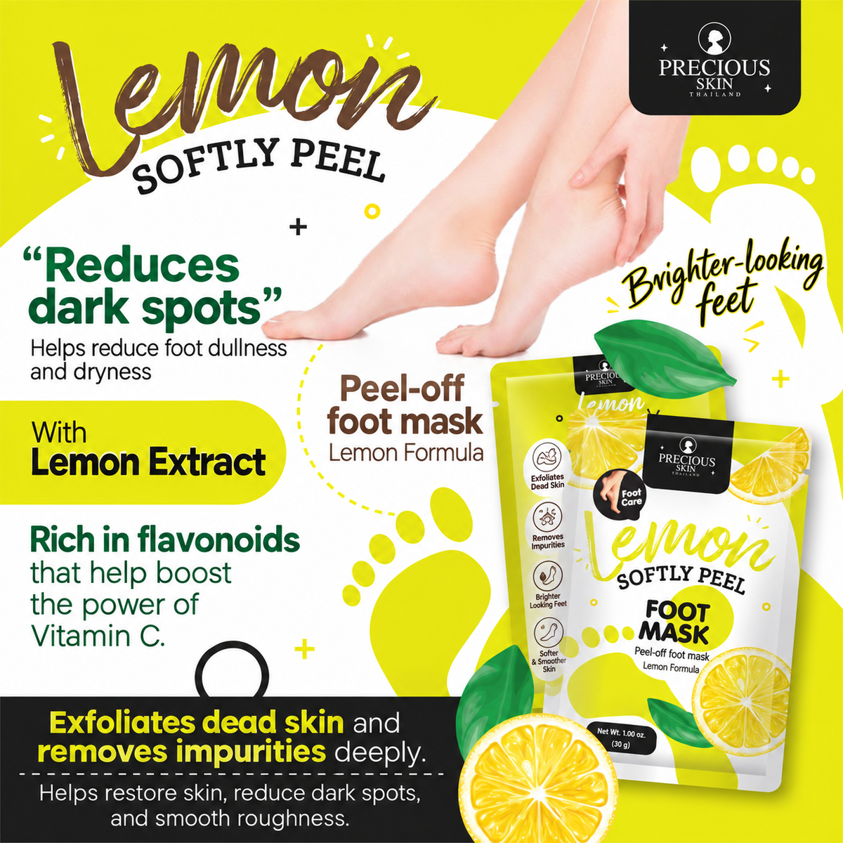 Precious Skin - Deep Peel Lemon Foot Mask (30g)
