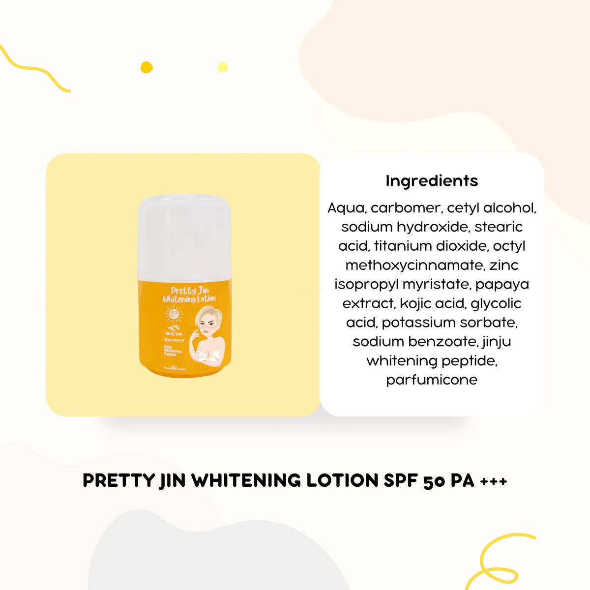 Pretty Jin - Whitening Lotion SPF50 PA+++ (250ml)
