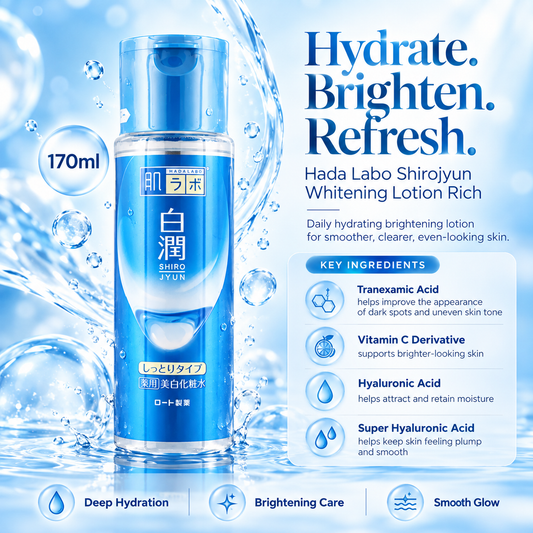 Rohto Mentholatum - Hada Labo Shirojyun Whitening Lotion Rich (170ml)